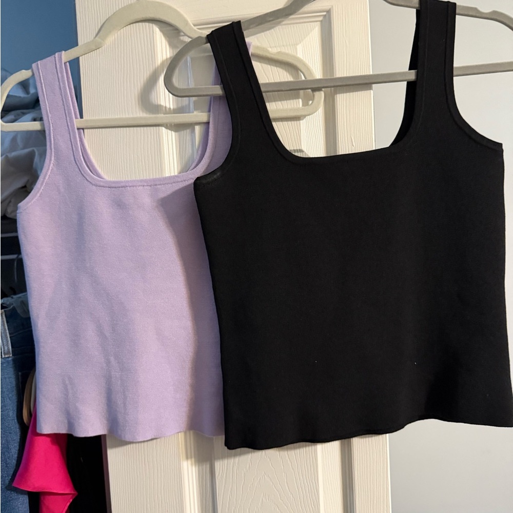 Express Black and Light Purple Tank Tops